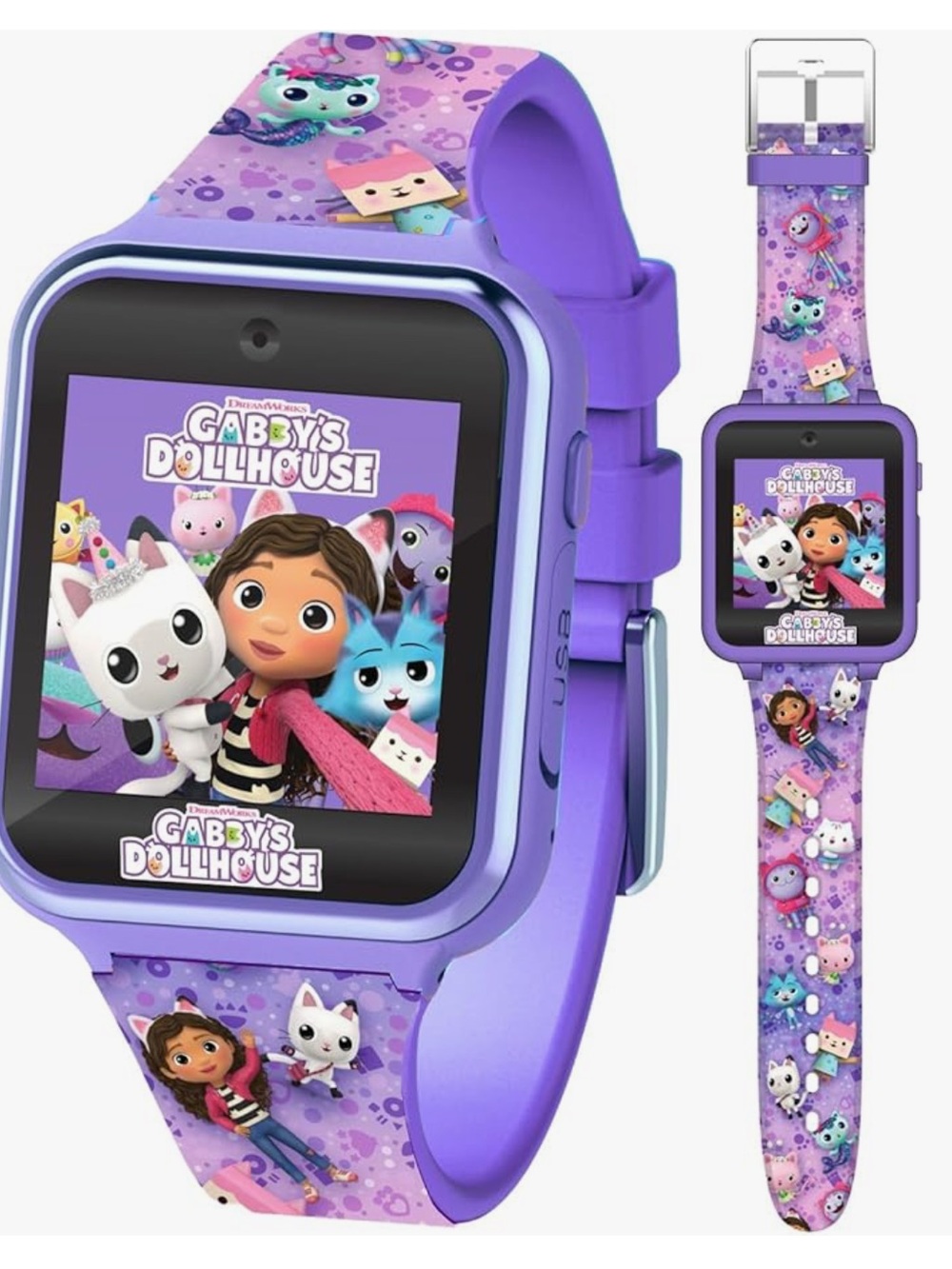 Kids Gabby's Doll House Purple Educational Touchscreen Smart Watch Toy New